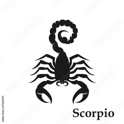 Scorpio zodiac sign astrological symbol. horoscope icon. isolated image in simple style © Назарій