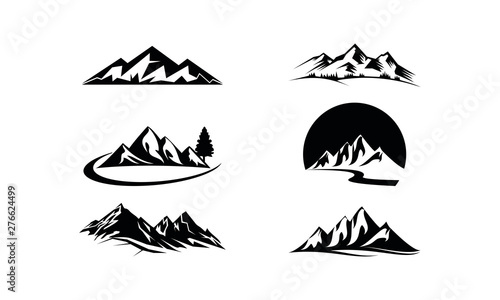 Mountain set template vector