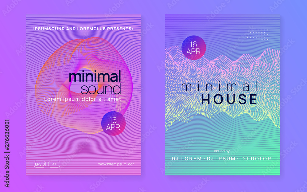Neon music poster. Electro dance dj. Electronic sound fest. Club event flyer. Techno trance party. Neon music poster. Electro dance dj. Electronic sound fest. Club event flyer. Techno trance party.