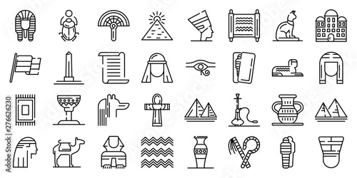 Egypt icons set Fototapete