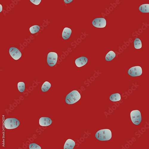 Crying theatrical mask seamless pattern