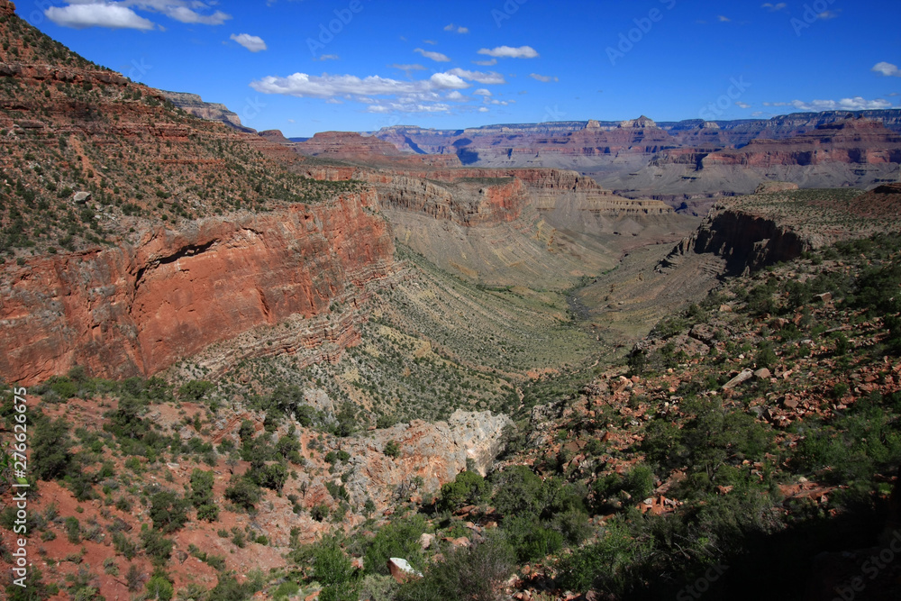 View of the Grand Canyon from the Grandview Trail in Grand Canyon National Park, Arizona.