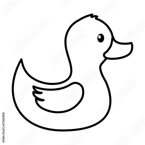 Canvas Print rubber duck toy on white background