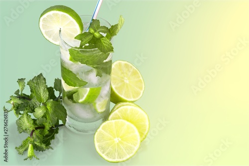 Fresh Mojito cocktail  on  background.
