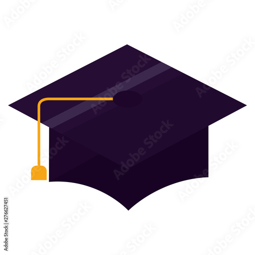 graduation hat school on white background