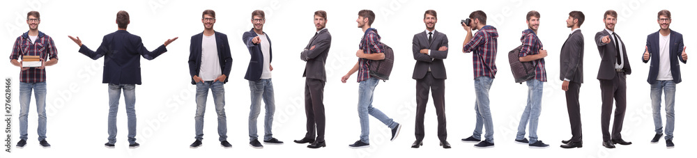panoramic collage of a promising young man panoramic collage of a promising young man