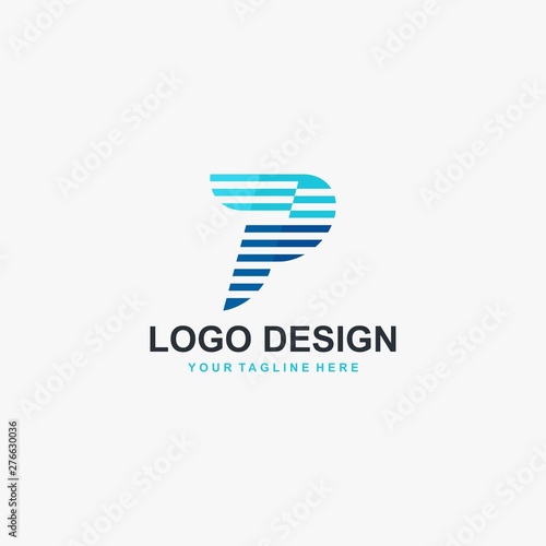 Letter P logo design vector. Monogram type P illustration concept logo. Fontype logo design for business company.