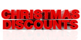 CHRISTMAS DISCOUNTS word on white background 3d rendering