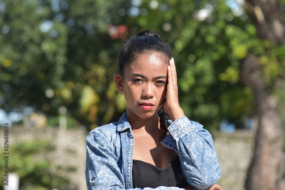 Pretty Diverse Female With Headache Pretty Diverse Female With Headache