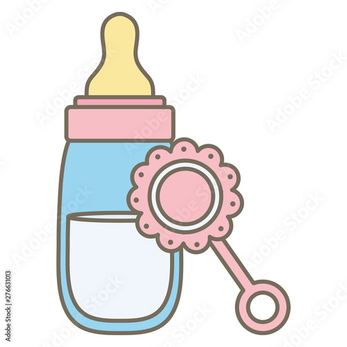 baby bottle milk with maraca