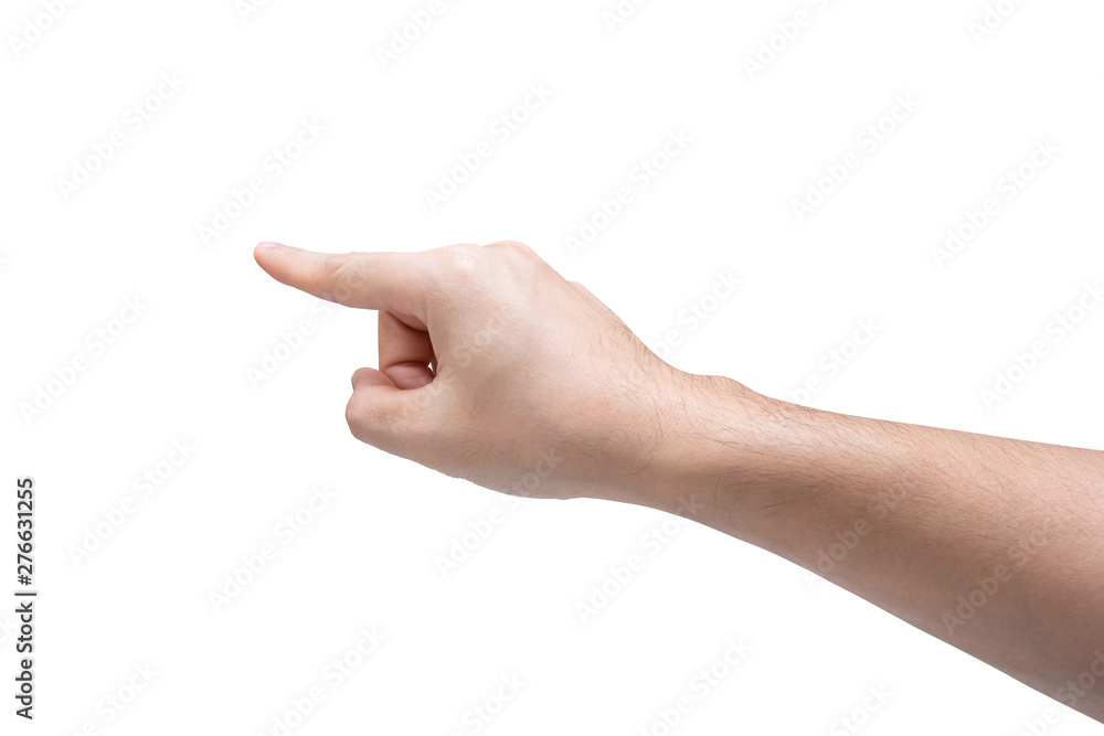 Man hand touching isolated on white background with clipping path. Man hand touching isolated on white background with clipping path.