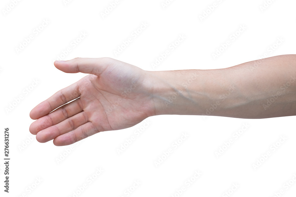 Empty open man hand isolated on white background with clipping path. Empty open man hand isolated on white background with clipping path.