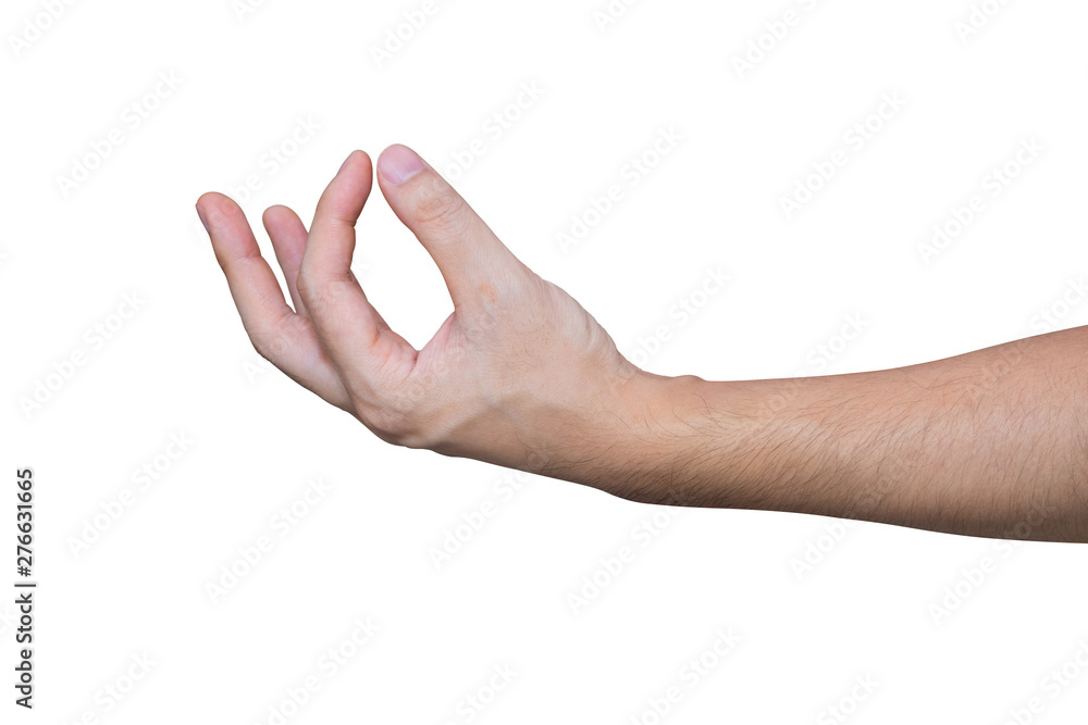 Man hand holding isolated on white background with clipping path. Man hand holding isolated on white background with clipping path.