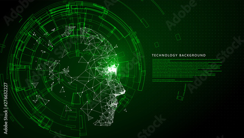 The combination of circuit and head shape, artificial intelligence, the moral of the electronic world, vector illustration.