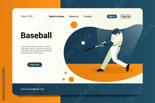 baseball landing page background vector