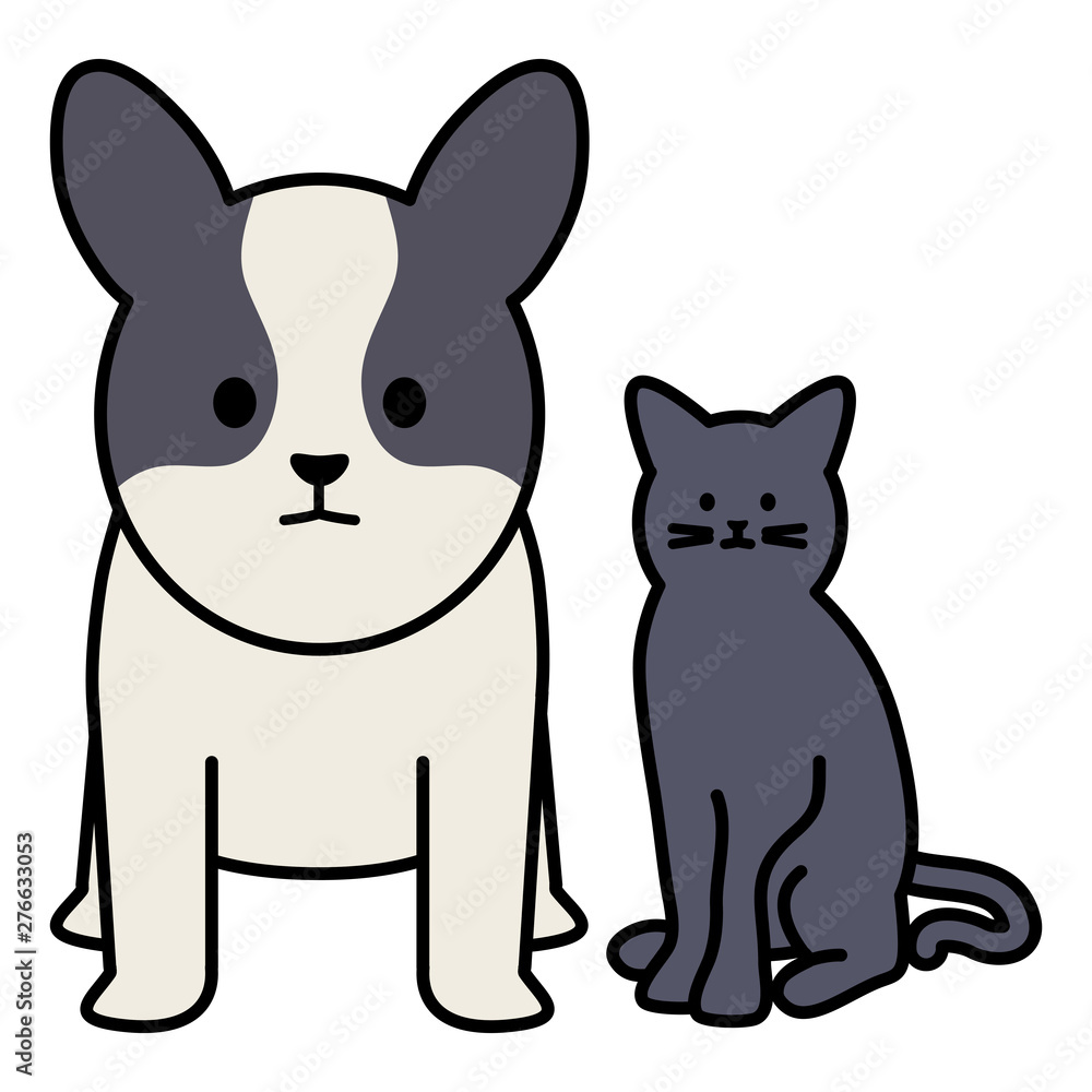 cute cat and dog mascots adorables characters