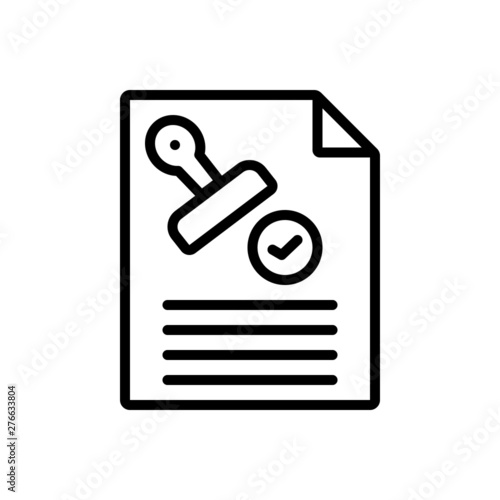 Black line icon for agreement 
