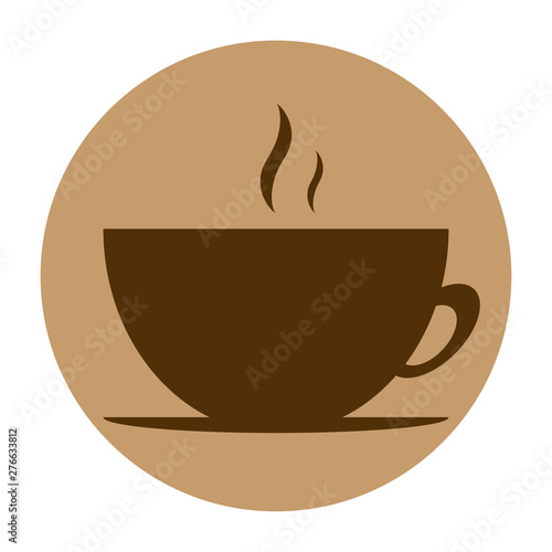 round vector icon of coffee design