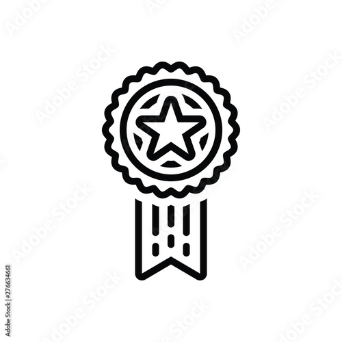 Black line icon for quality