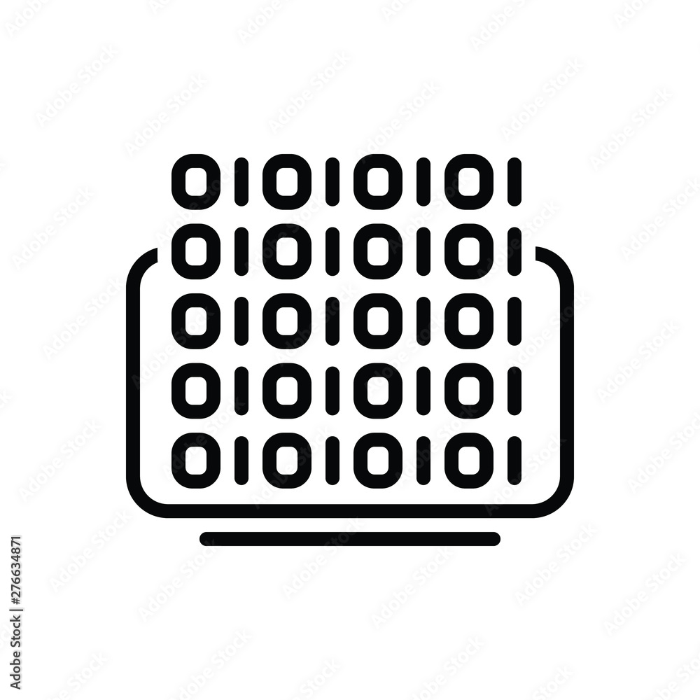 Black line icon for binary coding Black line icon for binary coding