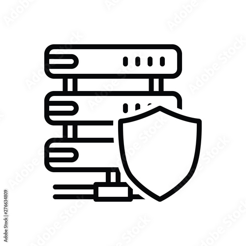 Black line icon for sever shield 