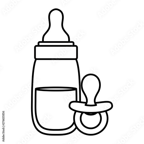 baby bottle milk with pacifier