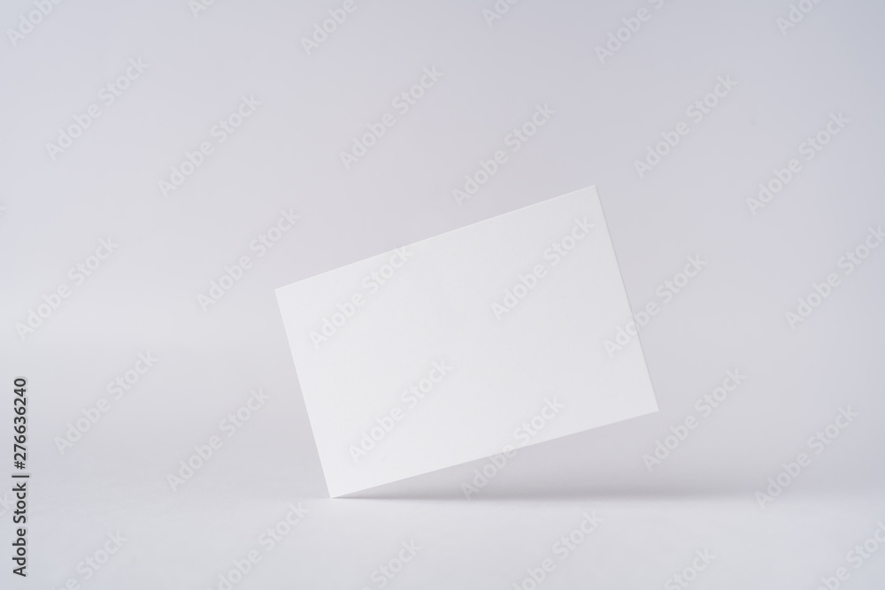 front view of white business card on white front view of white business card on white