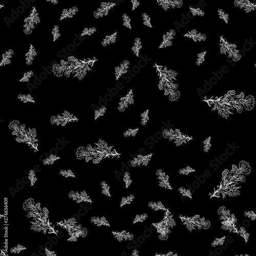Seamless pattern with wildflowers on black background for print design. Print, design element. Seamless floral pattern. Fashion vector illustration. Summer background