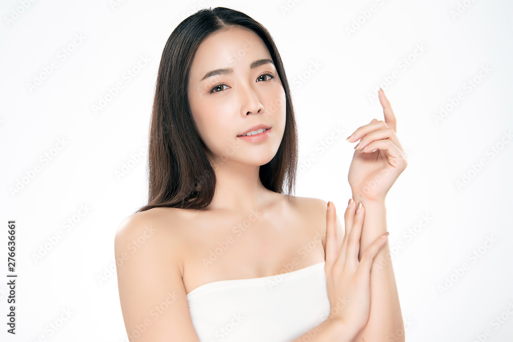 Beautiful Young Asian Woman with Clean Fresh Skin, Beautiful Young Asian Woman with Clean Fresh Skin,
