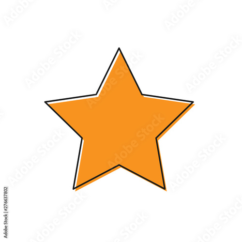 Orange Star icon isolated on white background. Favorite, best rating, award symbol. Vector Illustration