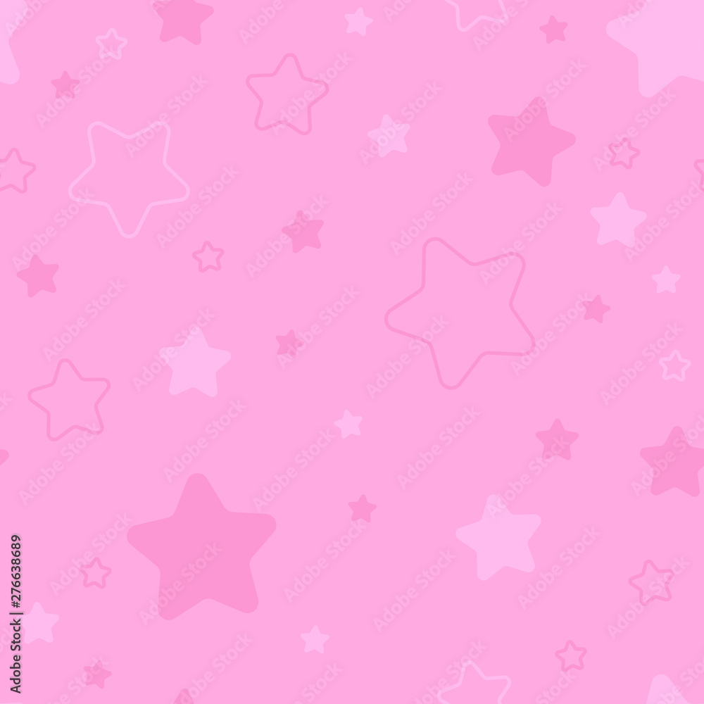 baby seamless pattern with сute stars. pink vector continious background. textile paint. fabric swatch. wrapping paper