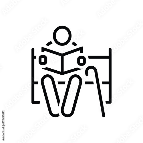 Black line icon for retirement