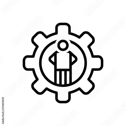 Black line icon for competence 
