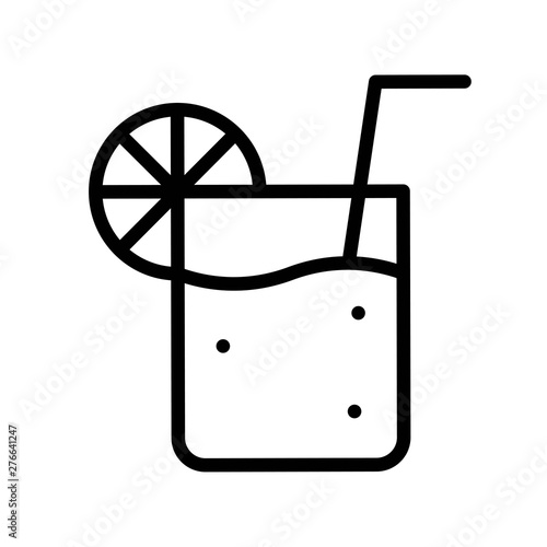 Orange juice vector, tropical related line style icon