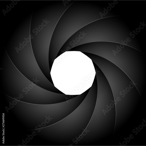 Camera shutter photography background aperture. Focus vector black lens zoom digital design