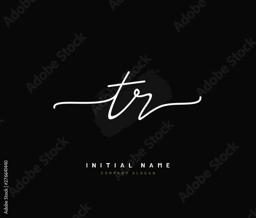 T R TR Beauty vector initial logo, handwriting logo of initial signature, wedding, fashion, jewerly, boutique, floral and botanical with creative template for any company or business.