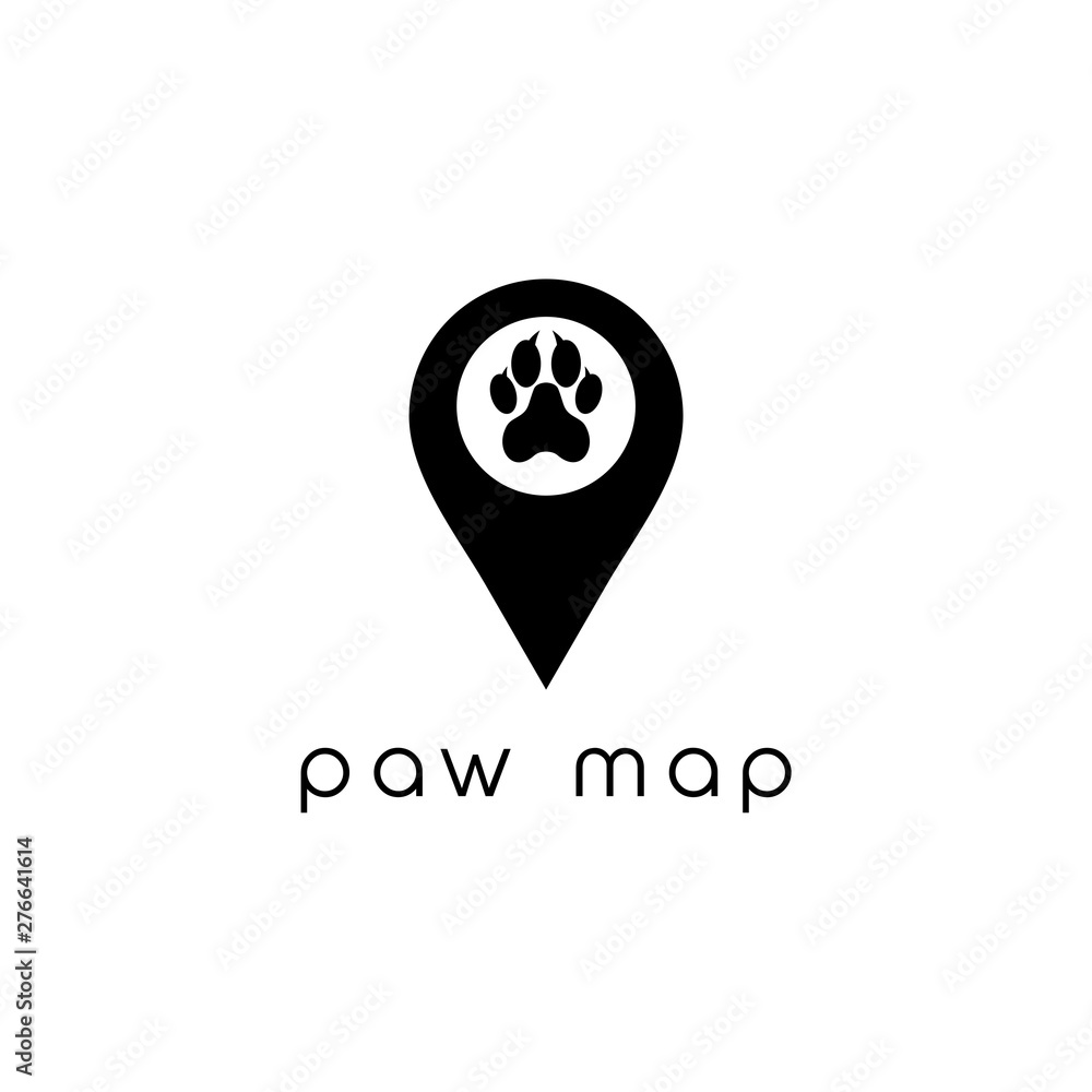 paw map gps logo design paw map gps logo design