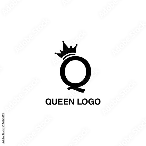 queen initial q logo design