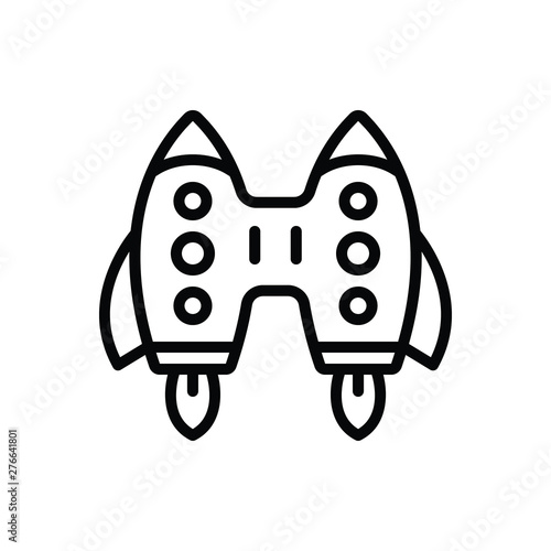Black line icon for jet pack