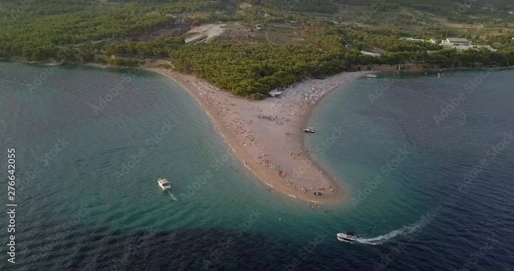 AERIAL: Zlatni rat beach in Croatia AERIAL: Zlatni rat beach in Croatia