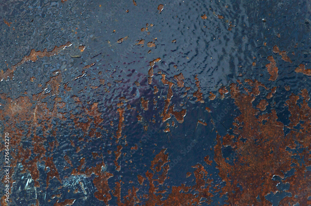 grunge background: painted metal with rust and abrasions