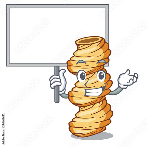 Bring board cellentani pasta isolated in the mascot