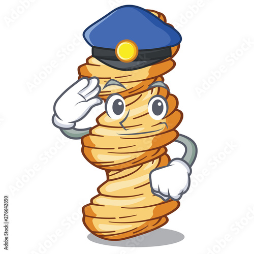 Police cellentani pasta isolated in the mascot