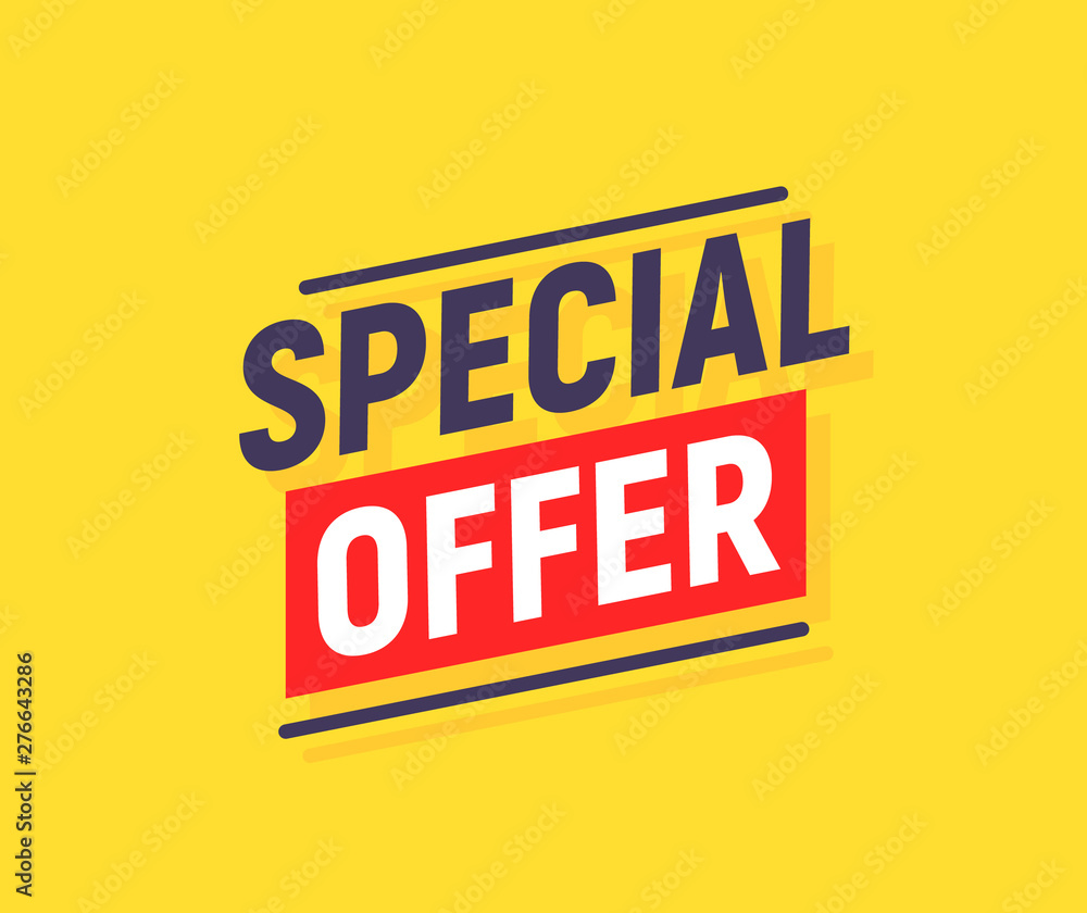 Special offer banner poster background. Sale promotion offer template  design. Vector yellow sale price discount promo Stock Vector | Adobe Stock