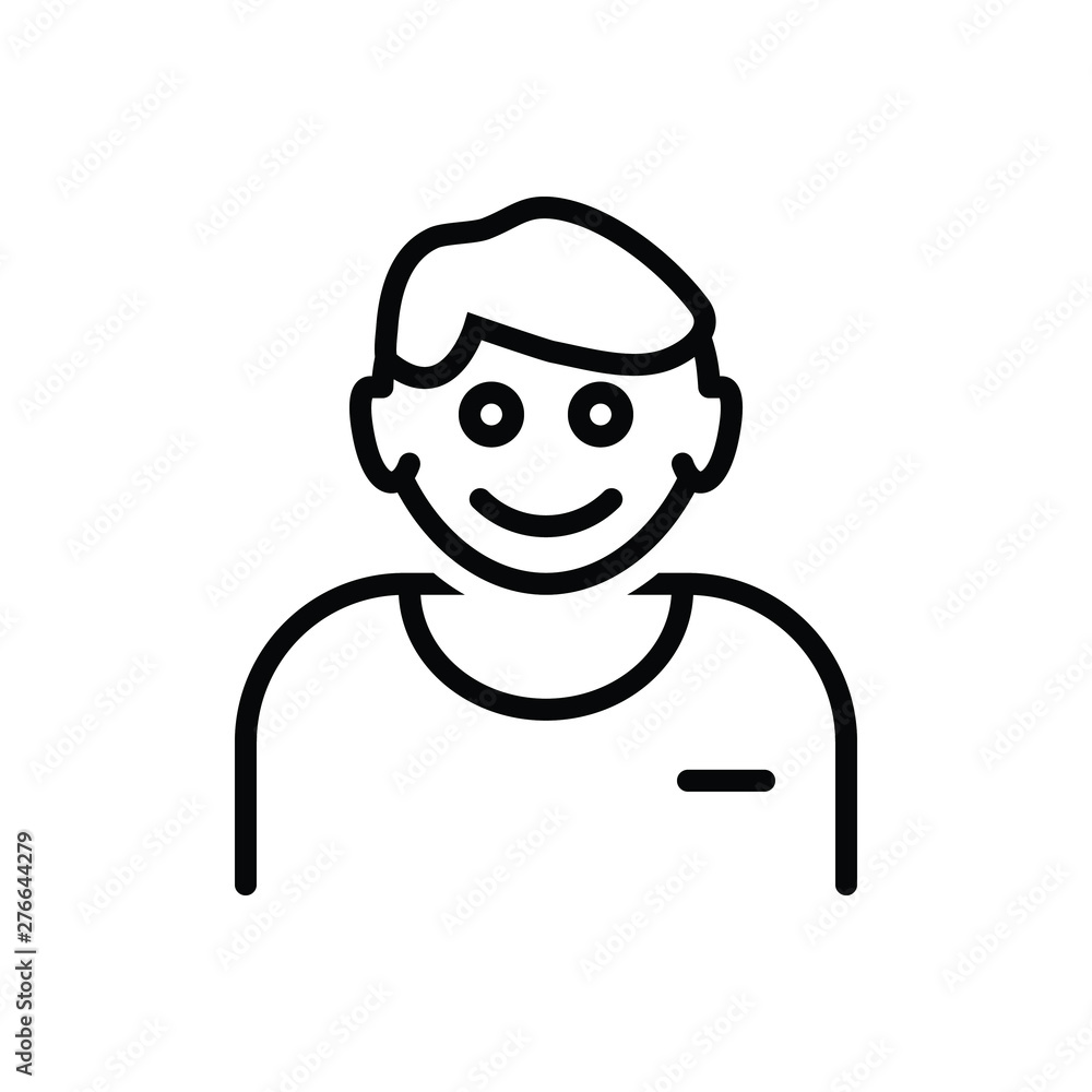 Black line icon for face Black line icon for face