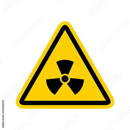 Radioactive icon nuclear symbol. Uranium reactor radiation hazard. Radioactive toxic danger sign design