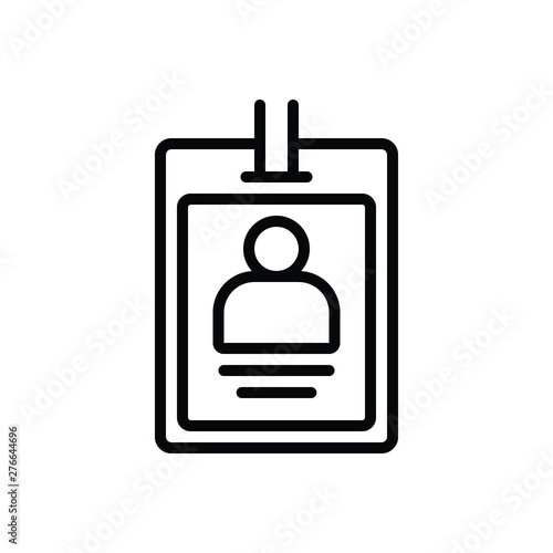 Black line icon for name 