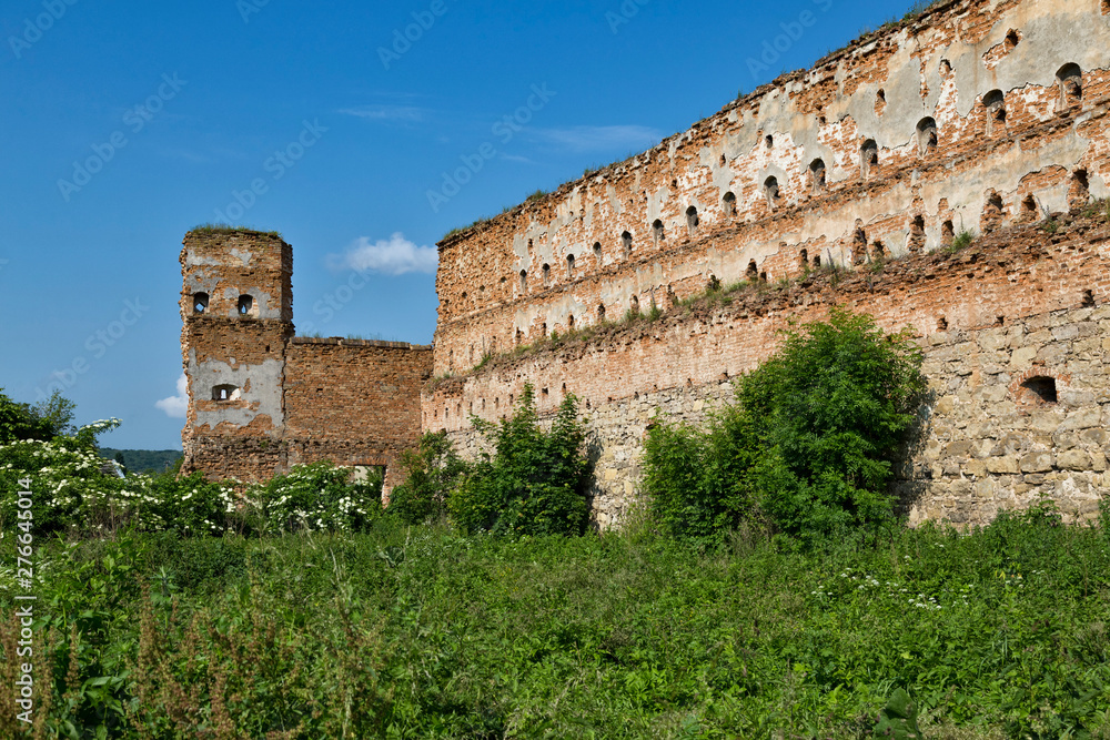 Ancient fortress wall.  Stare Selo (Old village) Castle. Ukraine.