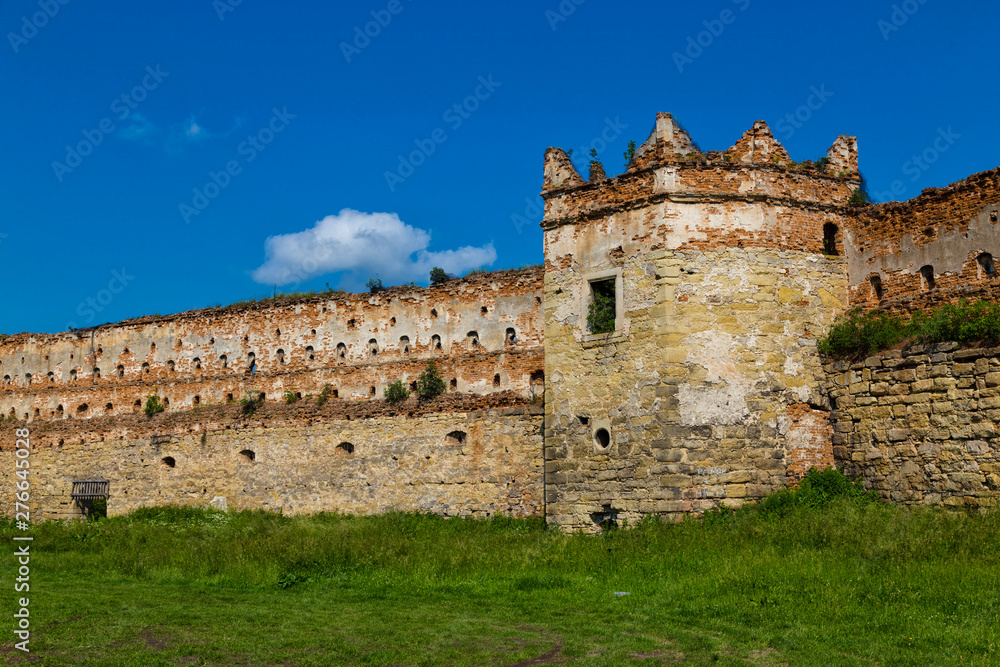 Ancient fortress wall.  Stare Selo (Old village) Castle. Ukraine.