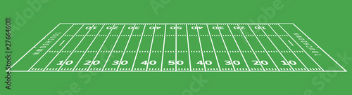 American football field background. Rugby stadium grass field illustration